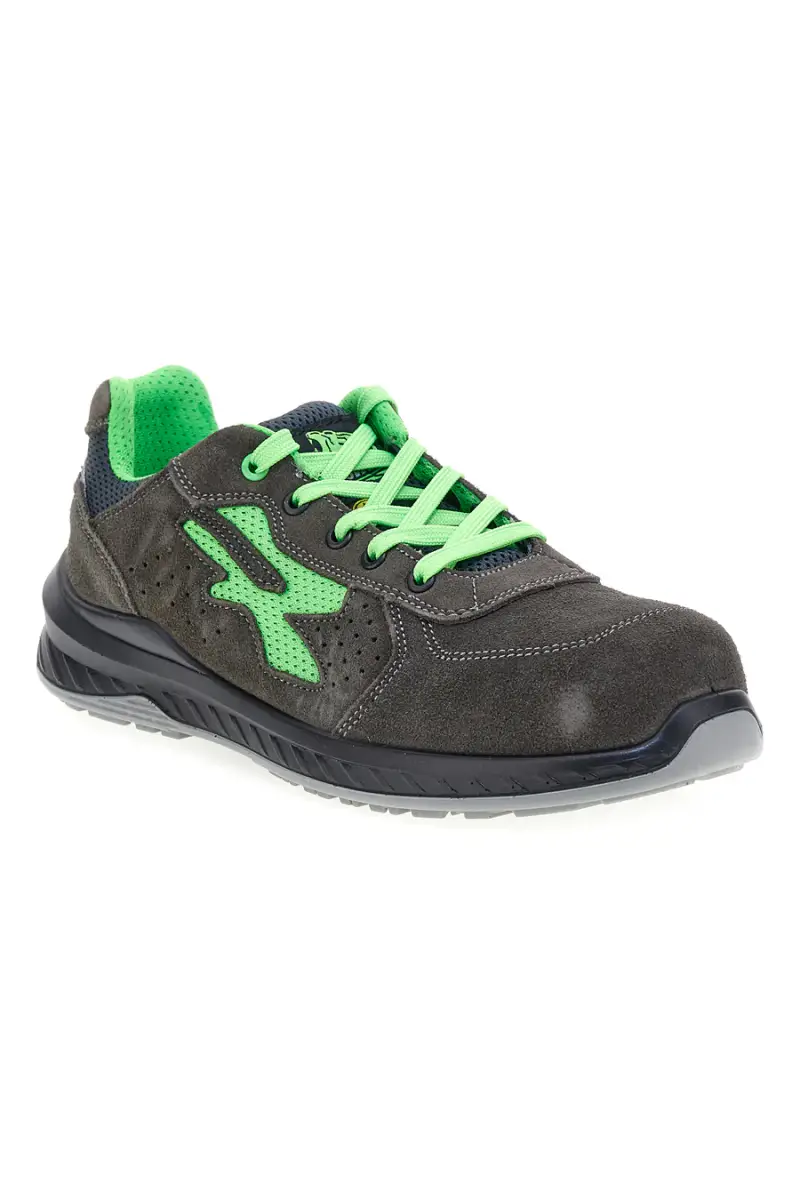 Scarpe antinfortunistiche da uomo grigio verde basse in pelle U Power Denver S ESD [GRIGIO miniatura 2