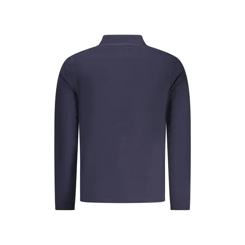 Felpa Uomo Blu con Mezza Zip Pile Ricamo Logo miniatura 2