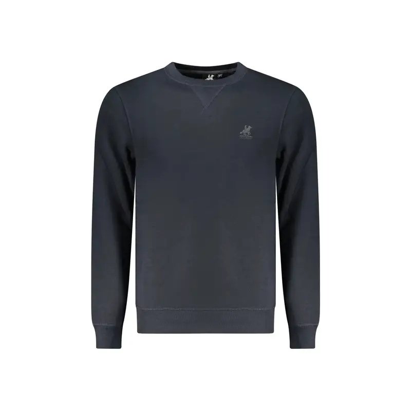 Felpa Uomo Blu Girocollo Felpata Logo