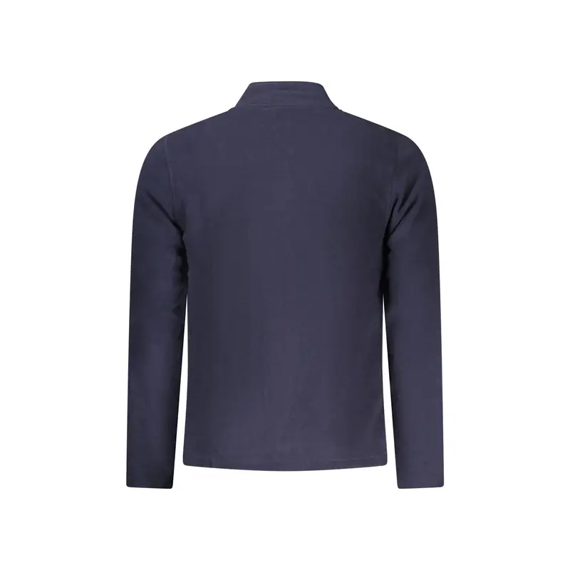 Felpa Uomo Blu Zip Pile Ricamo Logo miniatura 2