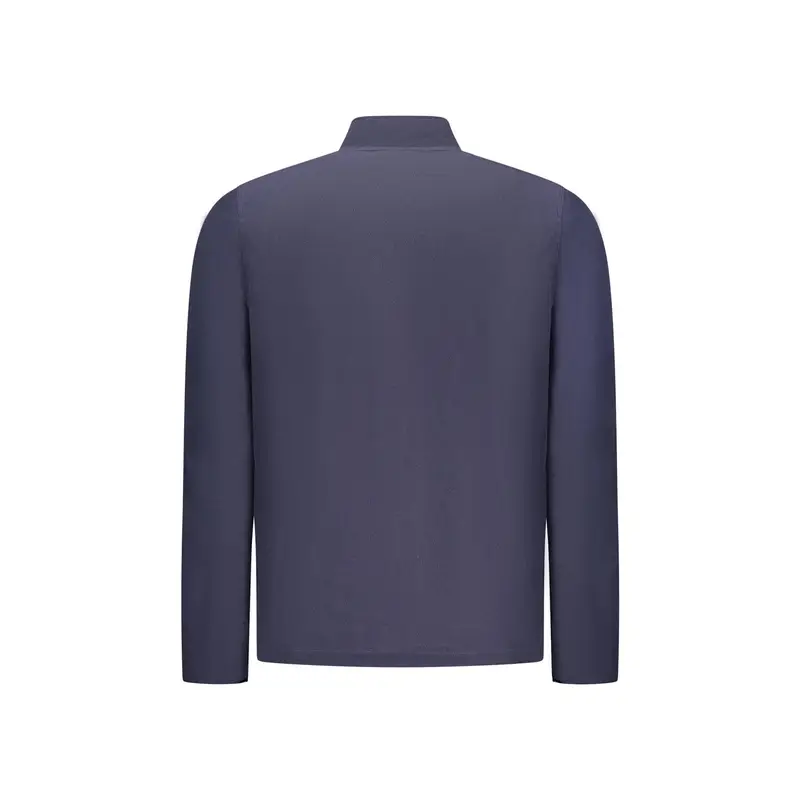 Felpa Uomo Blu Zip Pile Ricamo Logo miniatura 2