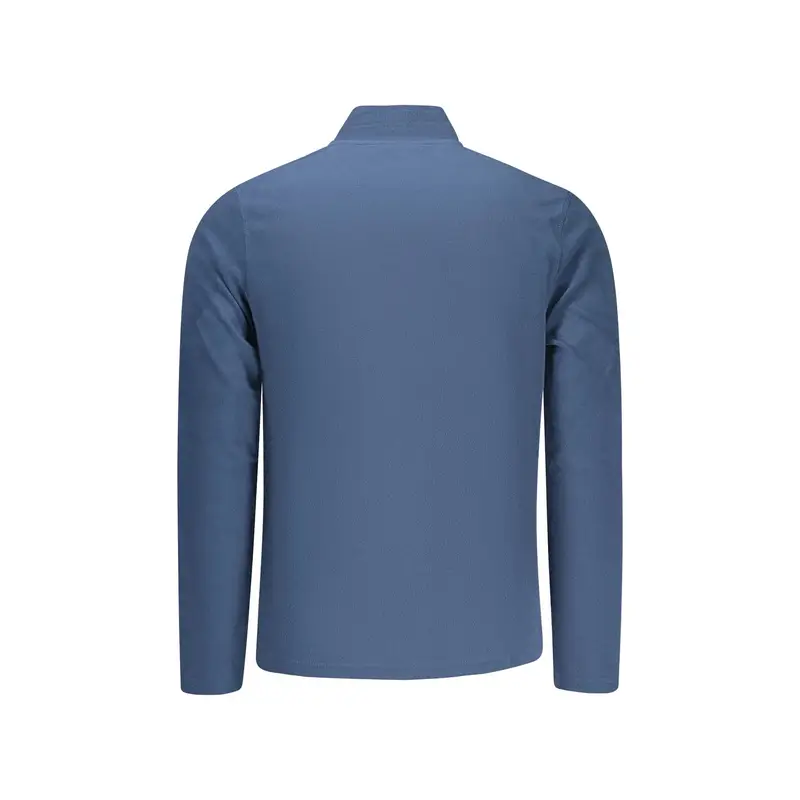 Felpa Uomo Blu Zip Pile Ricamo Logo miniatura 2