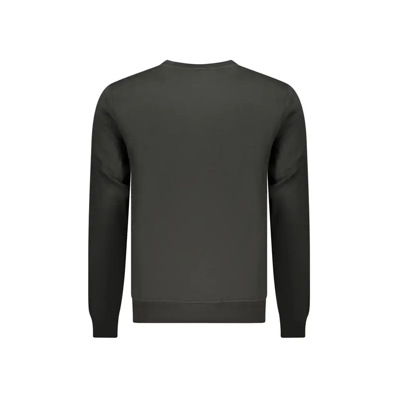 Felpa Uomo Nera Girocollo Felpata Logo Nero miniatura 2