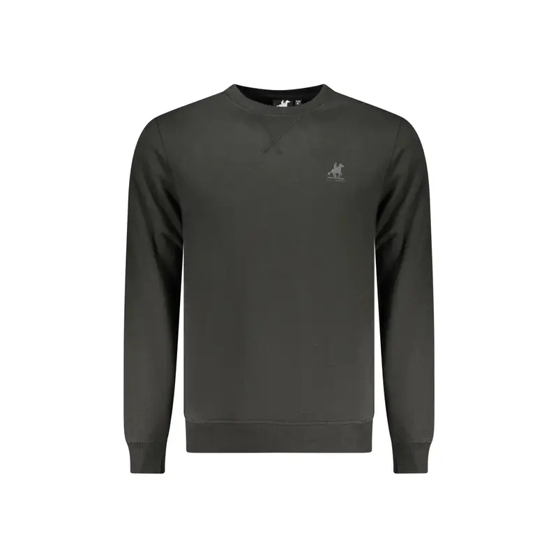 Felpa Uomo Nera Girocollo Felpata Logo Nero