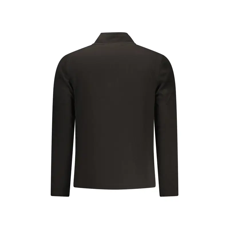 Felpa Uomo Nera Zip Pile Ricamo Logo Nero miniatura 2