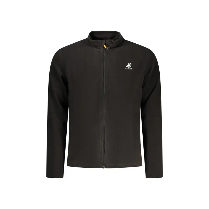 Felpa Uomo Nera Zip Pile Ricamo Logo Nero