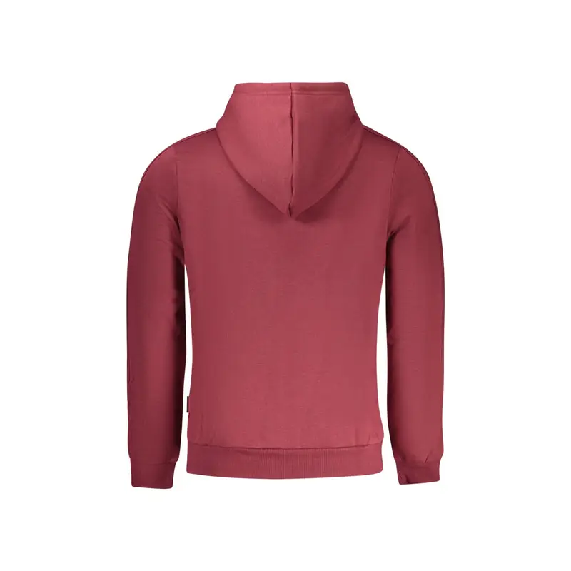 Felpa Uomo Rossa con Cappuccio Zip Felpata Tasche Logo Rosso miniatura 2