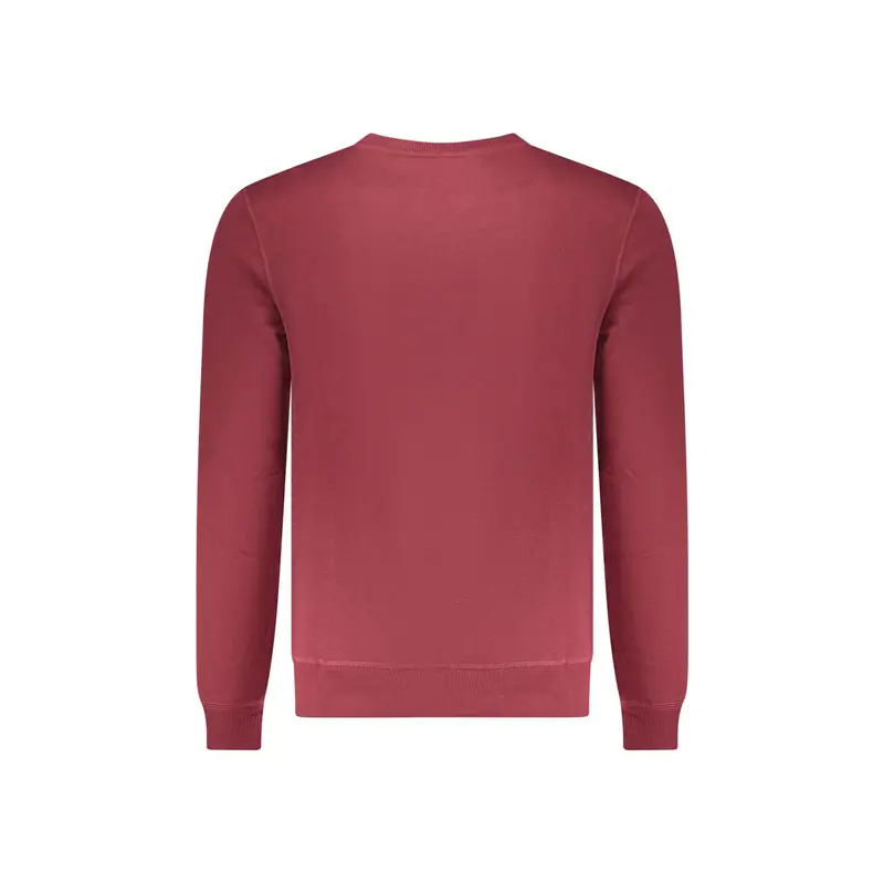 Felpa Uomo Rossa Girocollo Felpata Stampa Logo Rosso miniatura 2