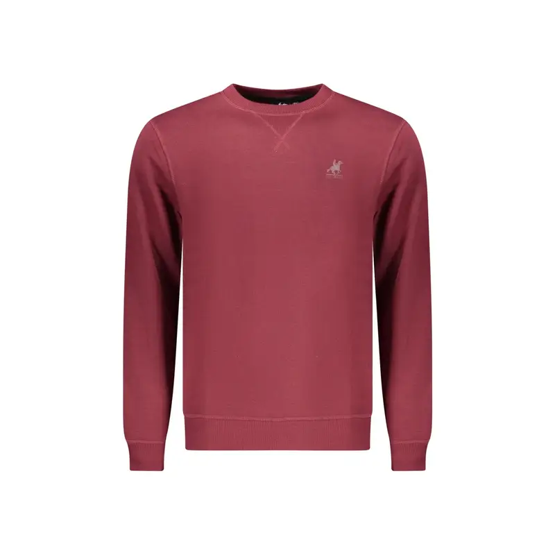 Felpa Uomo Rossa Girocollo Felpata Stampa Logo Rosso