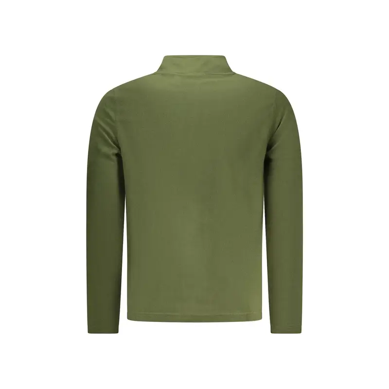 Felpa Uomo Verde con Mezza Zip Pile Ricamo Logo miniatura 2