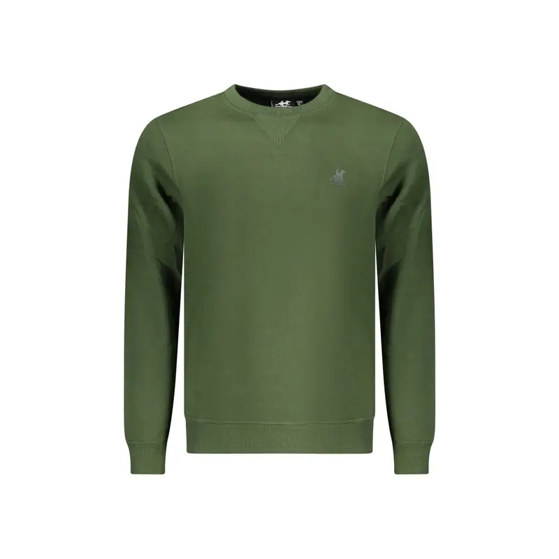 Felpa Uomo Verde Girocollo Felpata Logo