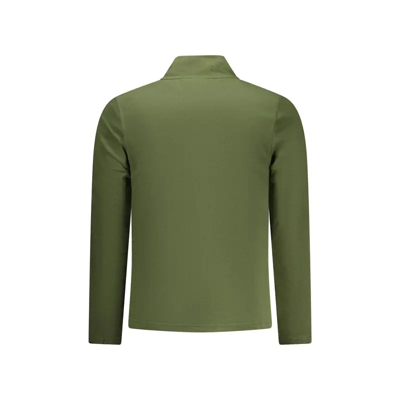 Felpa Uomo Verde Zip Pile Ricamo Logo miniatura 2