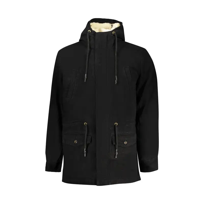 Giubbotto Maniche Lunghe Uomo Nero Cappuccio
