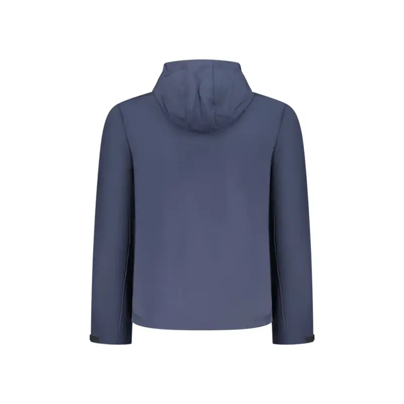 Giubbotto Uomo Blu Soft Shell Cappuccio Tasche Logo miniatura 2