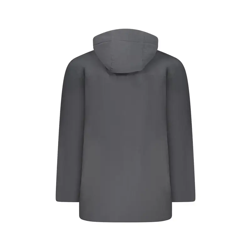 Giubbotto Uomo Nero Cappuccio Ricamo Logo miniatura 2