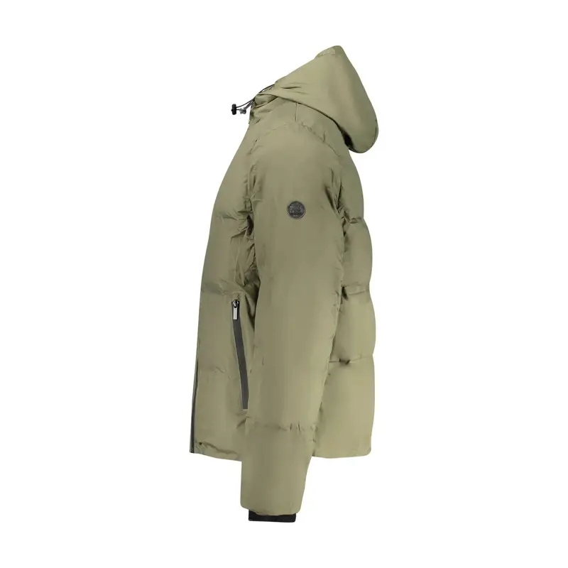 Giubbotto Uomo Verde con Cappuccio Applicazione Logo miniatura 3