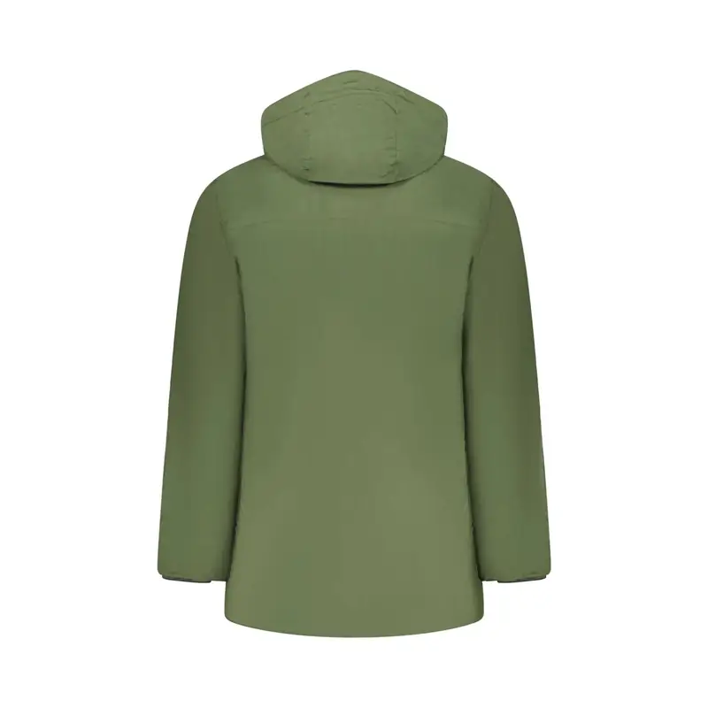 Giubbotto Uomo Verde con Cappuccio Zip Ricamo Logo miniatura 2