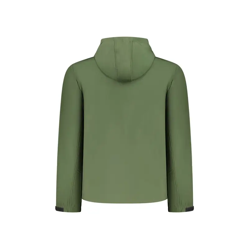 Giubbotto Uomo Verde Soft Shell Cappuccio Tasche Logo miniatura 2
