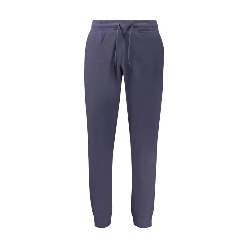 Pantalone Tuta Uomo Blu Pile Elastico Ricamo Logo