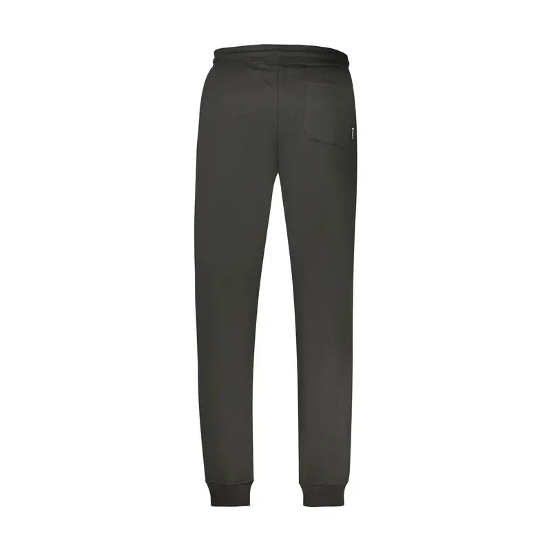 Pantalone Tuta Uomo Nero Felpato Elastico Stampa Logo miniatura 2