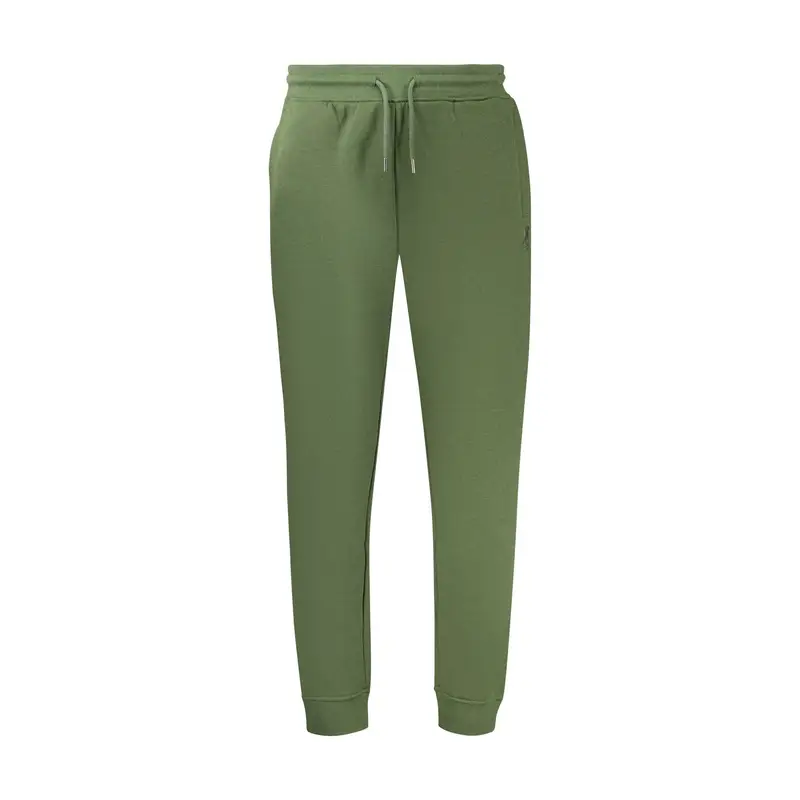 Pantalone Tuta Uomo Verde Felpato Elastico Stampa Logo
