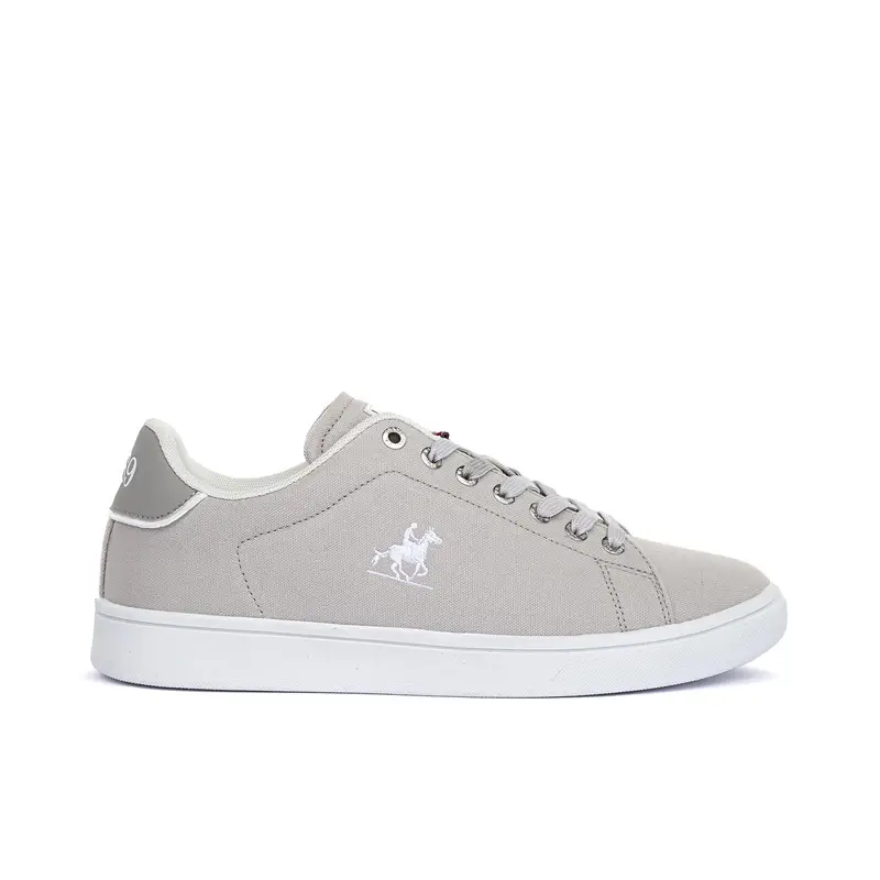 Sneakers beige con logo laterale