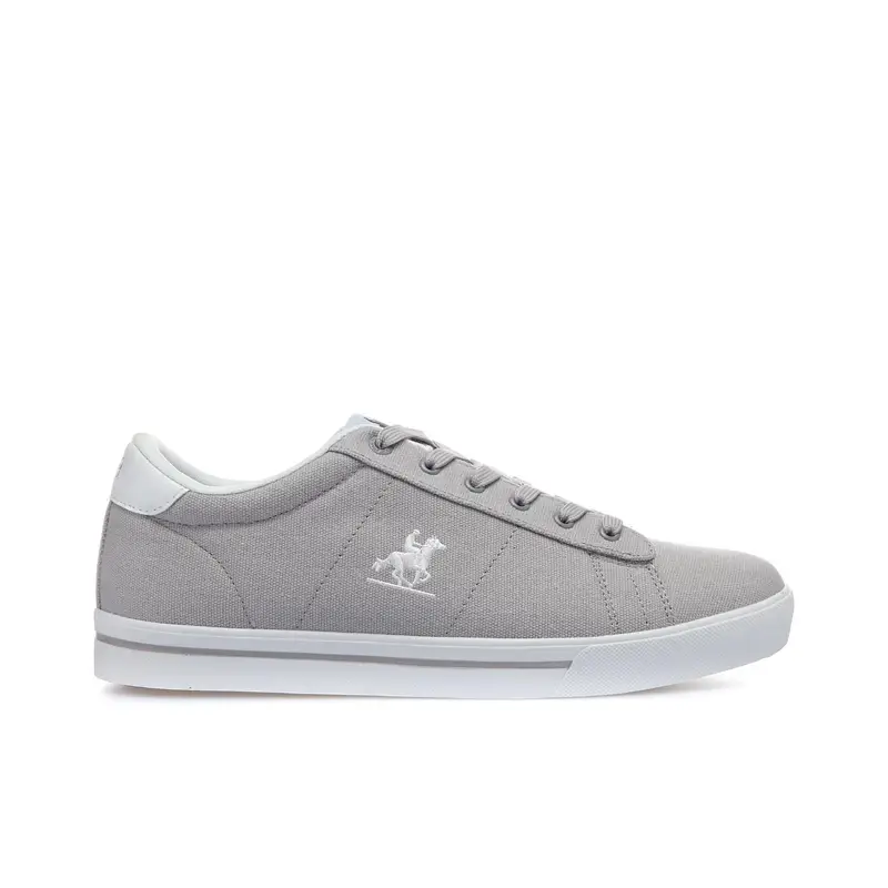 Sneakers grigie con logo laterale