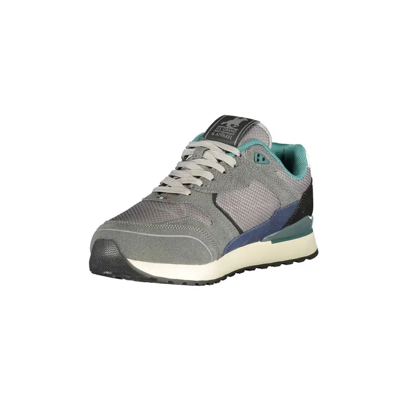 Sneakers Uomo Grigie Ricamo Logo Grigio miniatura 3