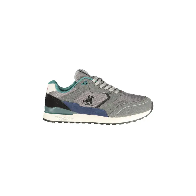 Sneakers Uomo Grigie Ricamo Logo Grigio