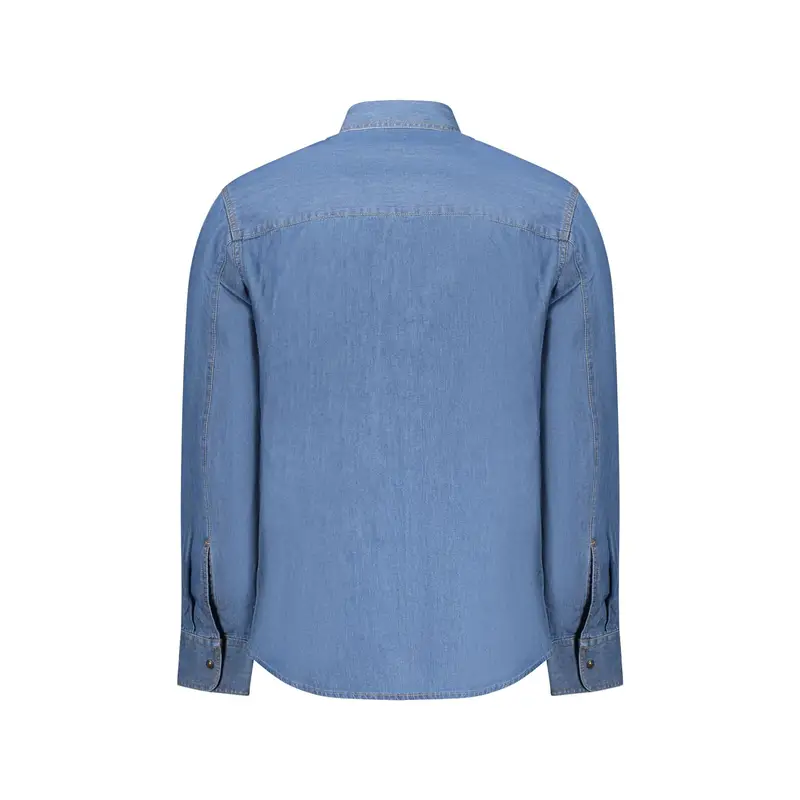 U Grand Camicia Maniche Lunghe Uomo Blu Collo alla Francese miniatura 2