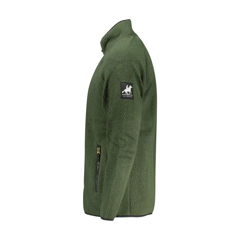 U Grand Felpa Maniche Lunghe con Zip Uomo Verde Logo miniatura 3
