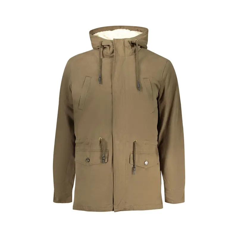 U Grand Giubbotto Maniche Lunghe Uomo Verde Cappuccio