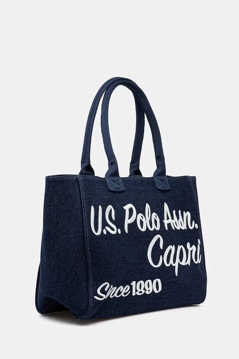 borsa in cotone Pool colore blu navy BEU2P8697WCO miniatura 2