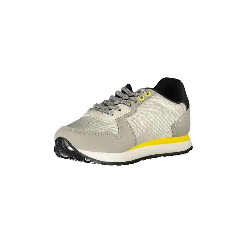 Scarpe Sneakers Bambino Grigie con Lacci e Logo Grigio miniatura 3