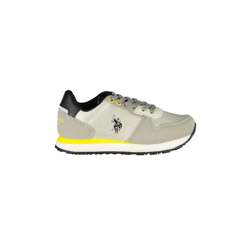 . Scarpe Sneakers Bambino Grigie con Lacci e Logo Grigio