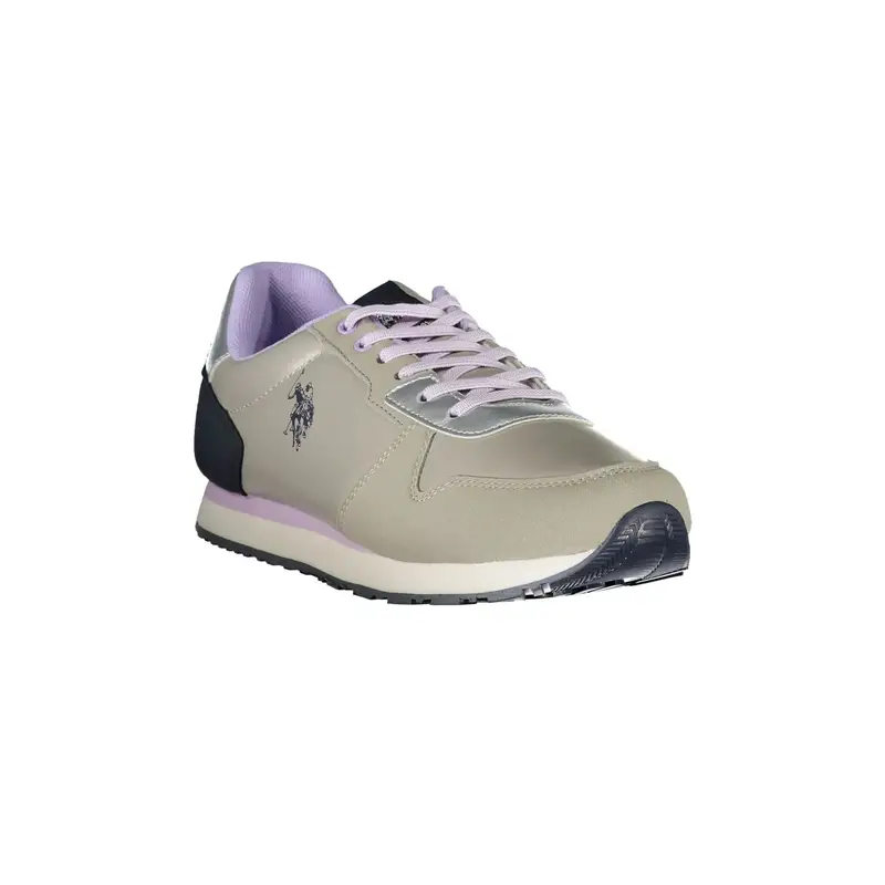 Scarpe Sneakers Donna Argento con Dettagli a Contrasto e Logo miniatura 3