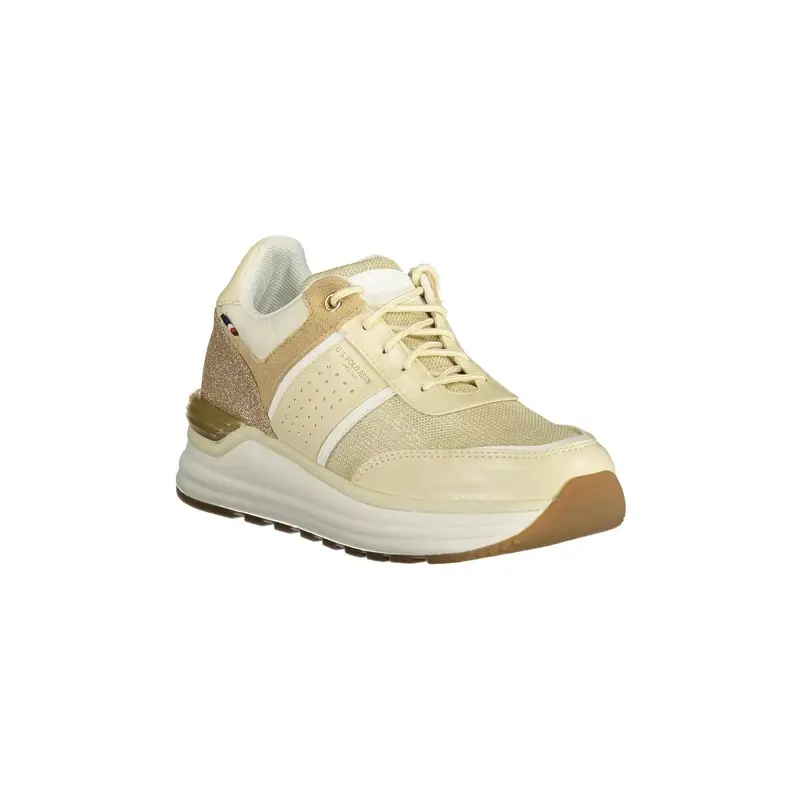 Scarpe Sneakers Donna Beige con Lacci e Logo miniatura 2