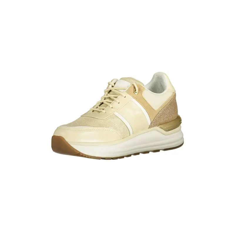 Scarpe Sneakers Donna Beige con Lacci e Logo miniatura 3