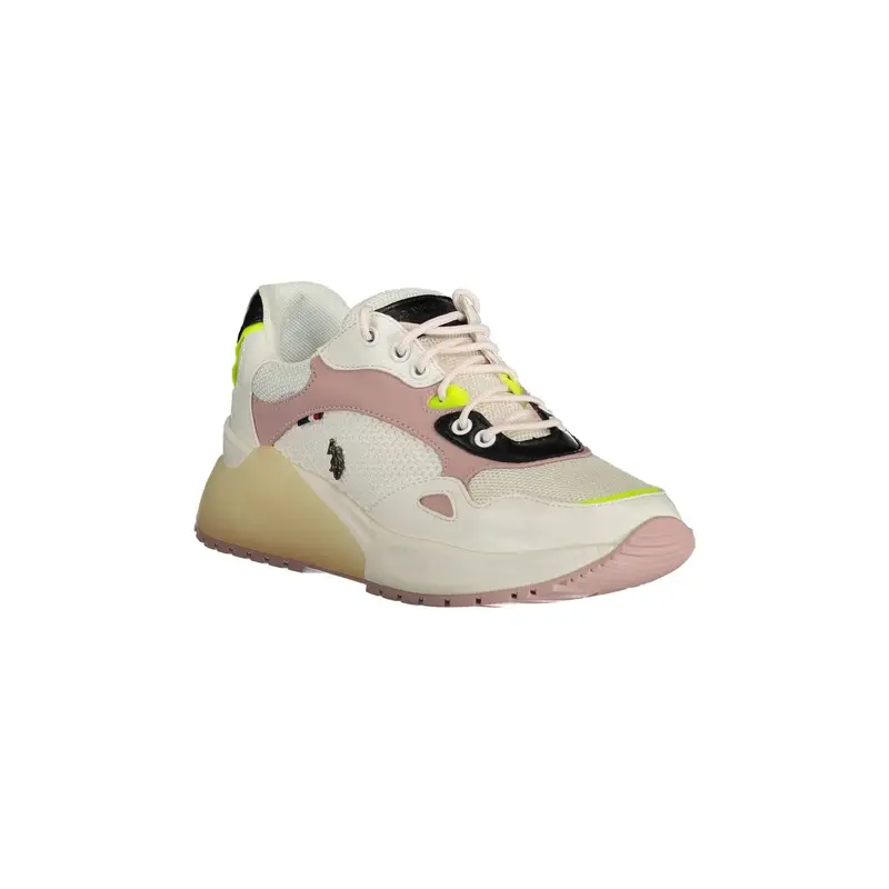 Scarpe Sneakers Donna Bianca con Lacci e Logo Bianco miniatura 2