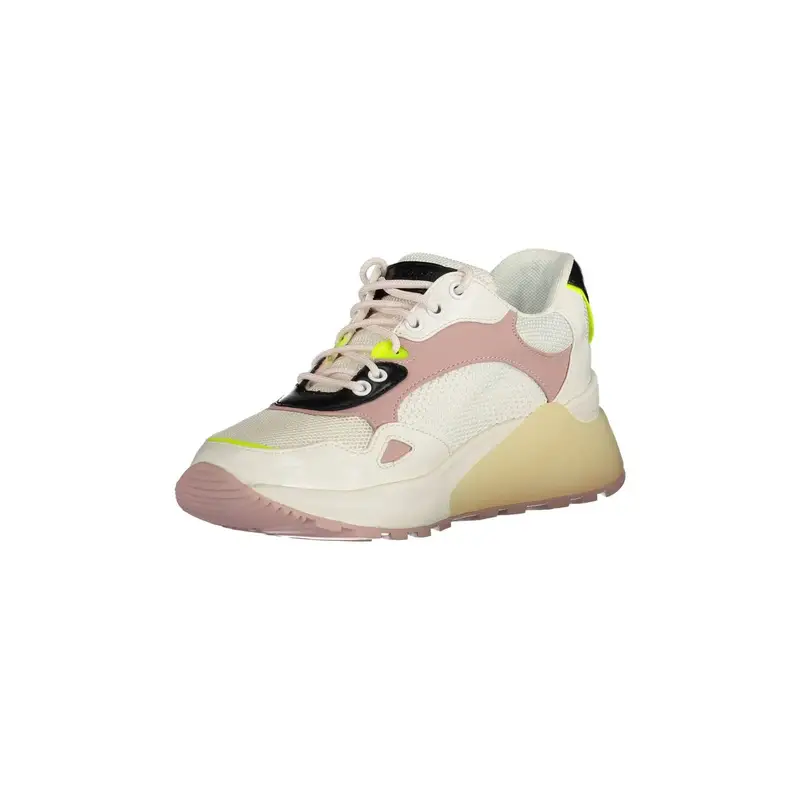 Scarpe Sneakers Donna Bianca con Lacci e Logo Bianco miniatura 3