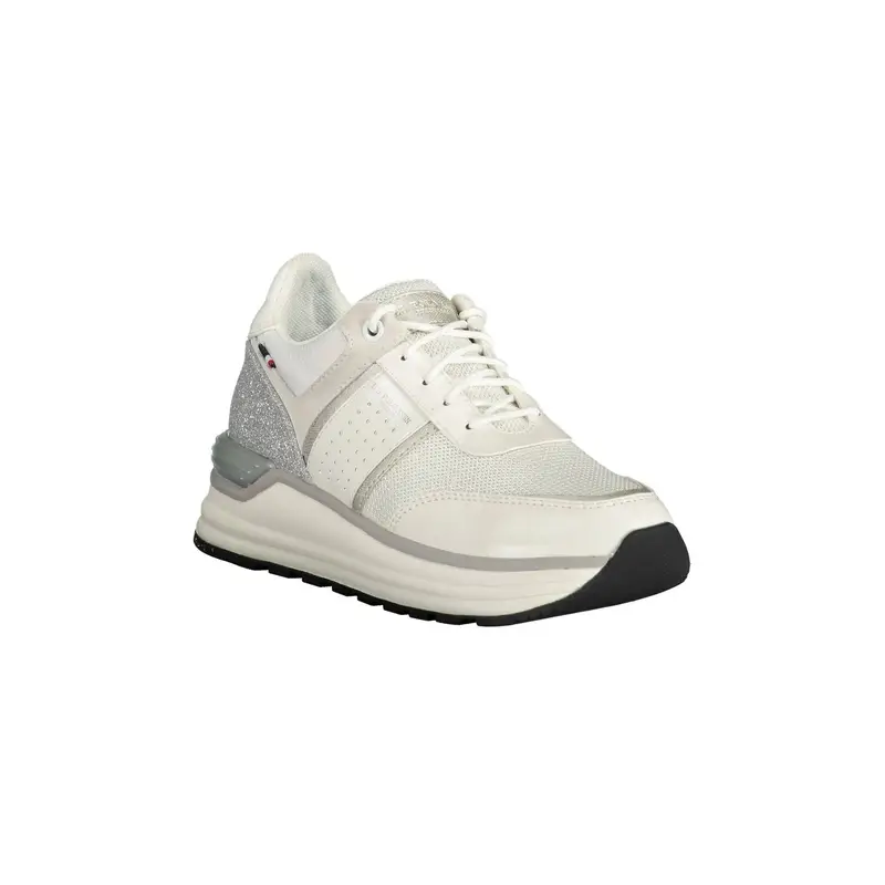 Scarpe Sneakers Donna Bianche con Lacci e Logo Bianco miniatura 2