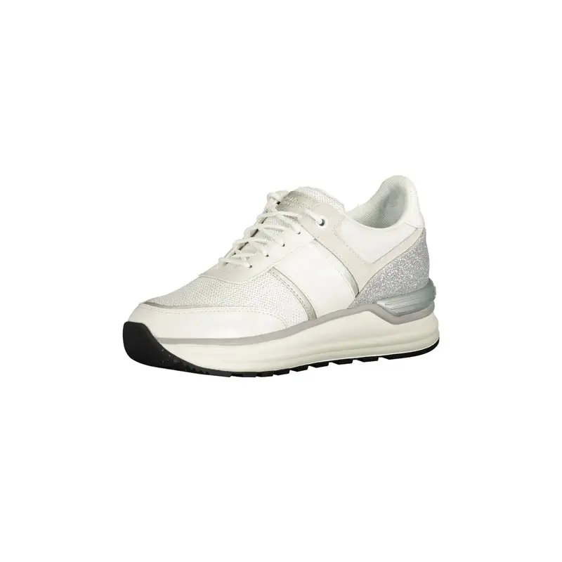 Scarpe Sneakers Donna Bianche con Lacci e Logo Bianco miniatura 3