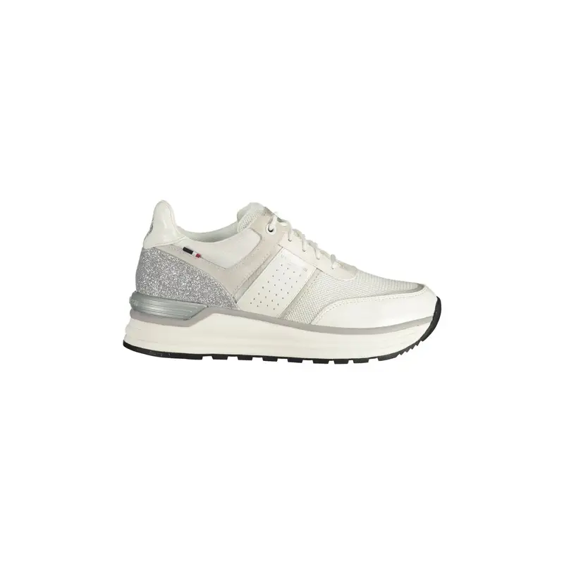 . Scarpe Sneakers Donna Bianche con Lacci e Logo Bianco