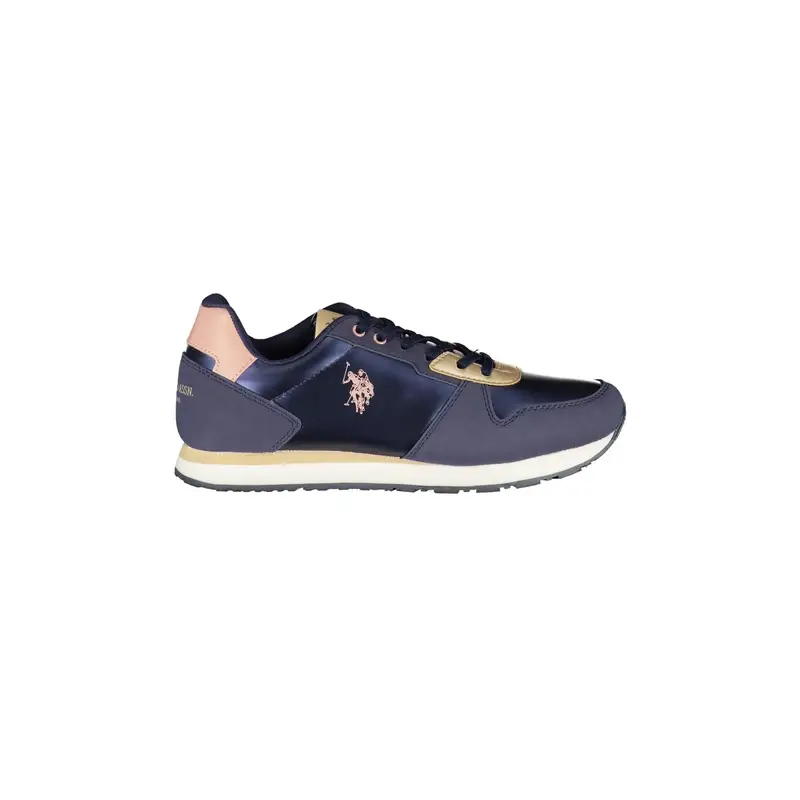 . Scarpe Sneakers Donna Blu con Stampa e Dettagli a Contrasto