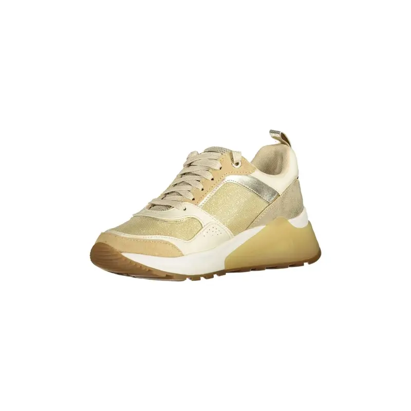 Scarpe Sneakers Donna Oro con Lacci e Logo miniatura 3