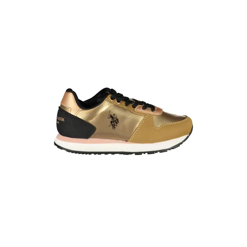 . Scarpe Sportive Bambino Oro con Logo
