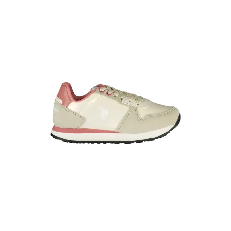 . Sneakers Bambino Beige con Dettagli a Contrasto