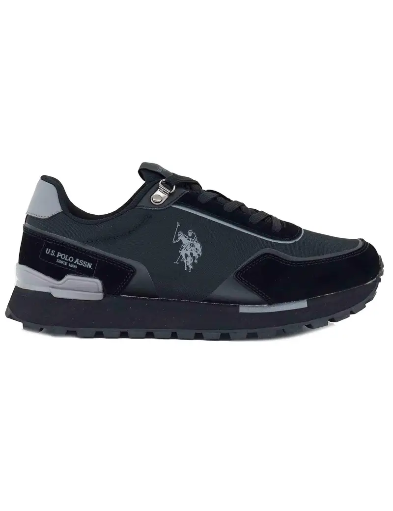 Sneakers in pelle e tessuto nero Uomo ARON009 BLK