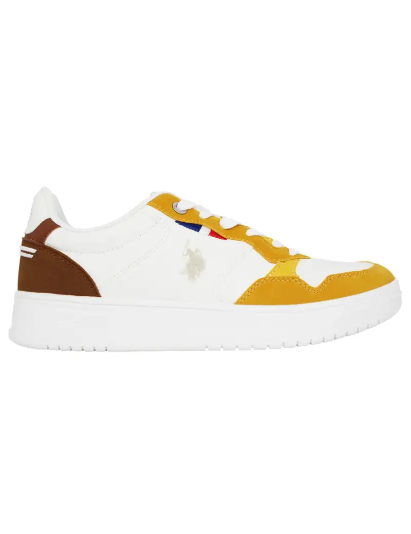 Sneakers uomo in eco pelle vintage bianco e giallo Uomo KOSMO001C WHI-YEL04