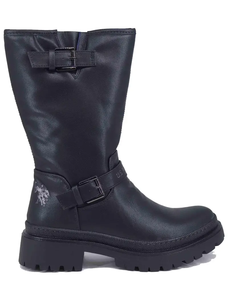 Stivaletti biker donna in eco pelle nera Donna BYKER002W DU1